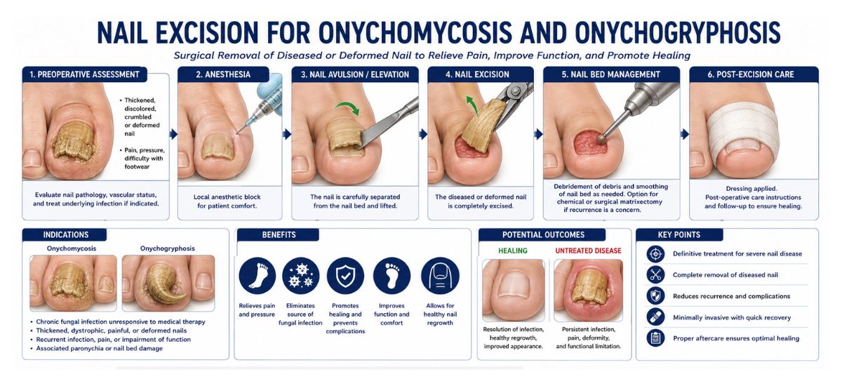 Nail Excision for Onychomycosis and Onychogryphosis